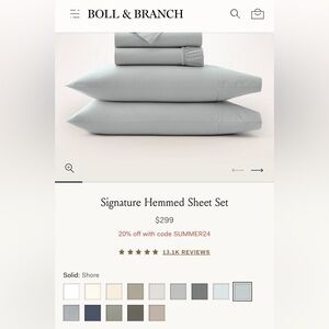 Boll and Branch King Sheet Set